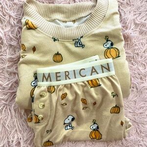 AE American Eagle Snoopy Peanuts Fall Plush PJ Set from 2024 Print
